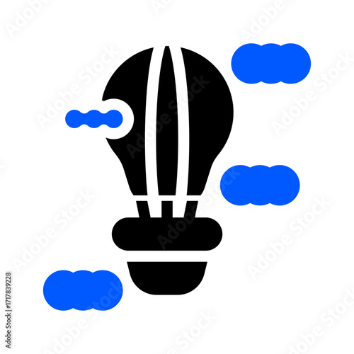 icon hot air ballon with style two tone color