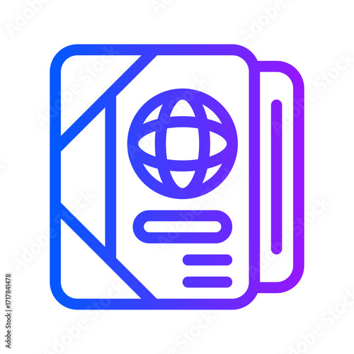 icon passport with style gradient
