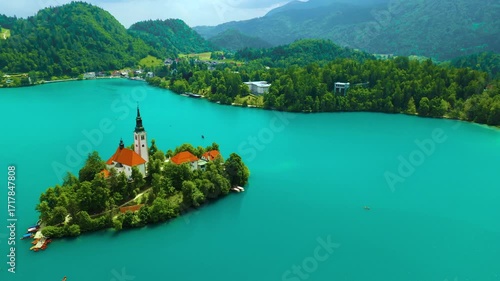 Aerial view of Lake Bled
