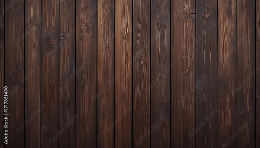 Naklejka premium Brown Board With Natural Pattern: Dark Wooden Plank Wall With Texture Of Wood Grain For Rustic Charm In Interior Design