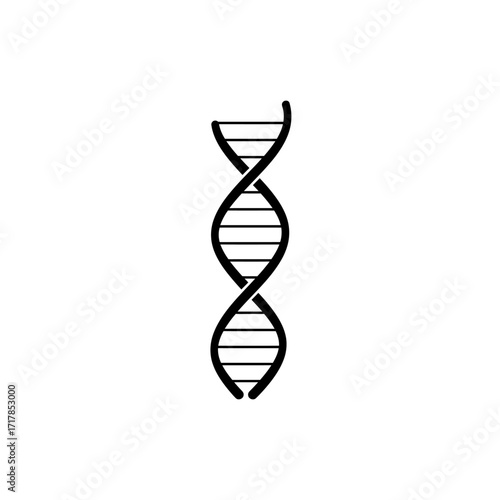 Abstract DNA Double Helix Black and White Vector