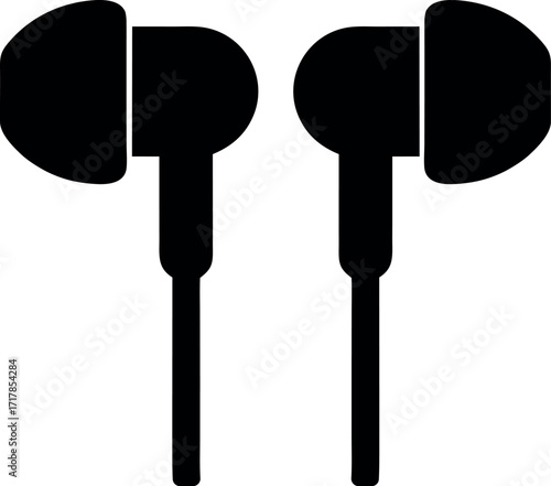 Wireless earphones. Icon for design