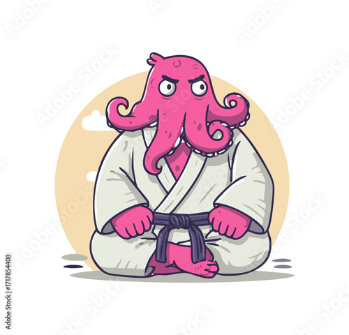 Funny Octopus Judo Fighter