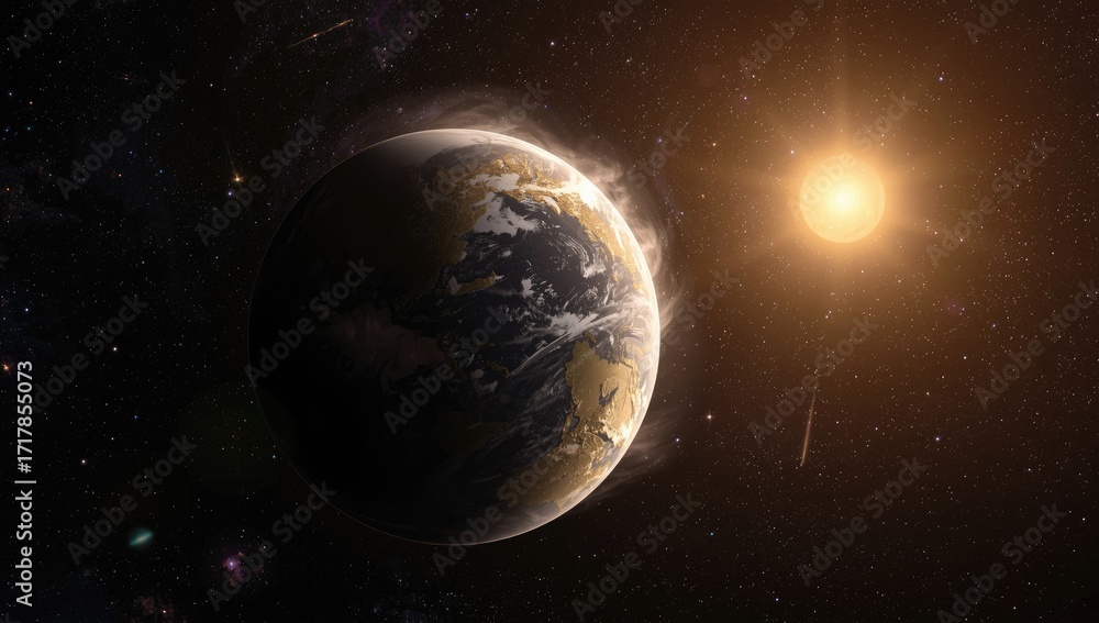 Obraz premium earth and moon