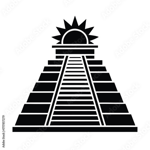 Teotihuacan Pyramid Ancient Mexico Silhouette