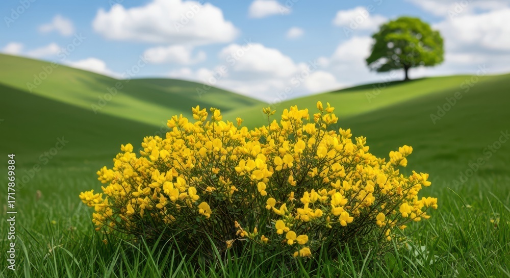 Fototapeta premium green field and blue sky