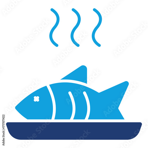 Fish Flat Blue Icon