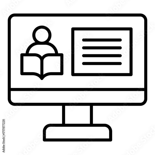 Online teaching icon. Vector line icon