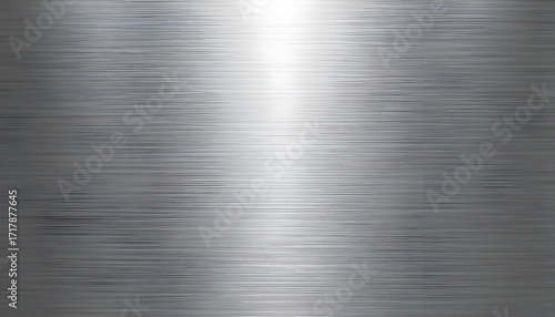 Brushed metallic surface of a polished steel plate with a grey textured pattern, showing a shiny industrial reflection
