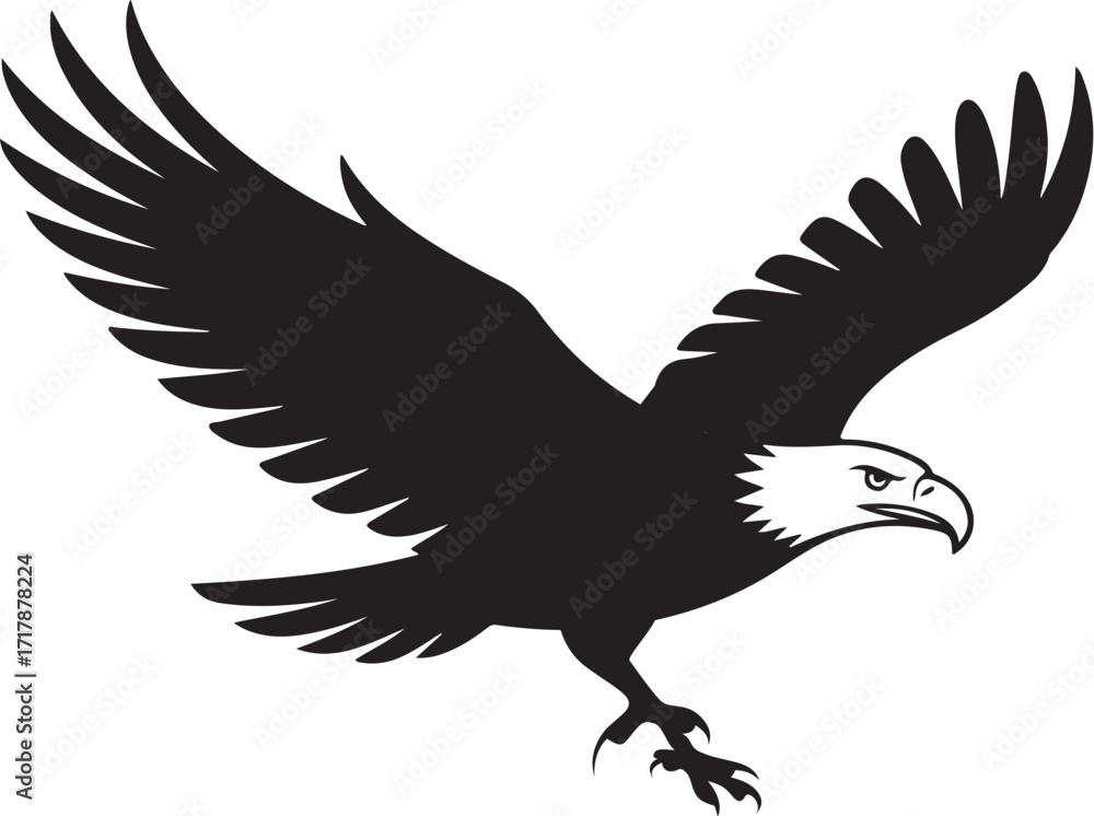 Obraz premium Black vector icon illustration of an eagle