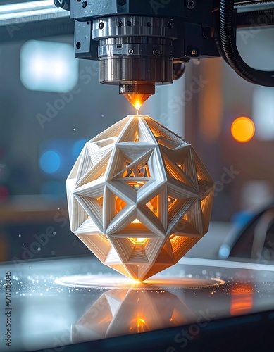 Wallpaper Mural 3D printing of a geometric sphere Torontodigital.ca