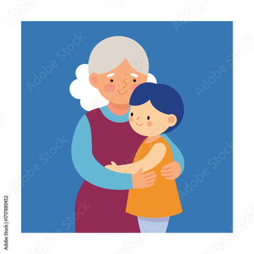 Grandma hugs child