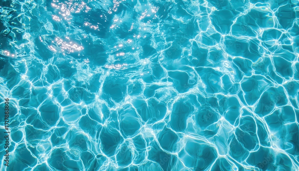 Obraz premium Blue Water Ure: A Serene Surface Of A Swimming Pool Spa Viewed From The Top With Copy Space Available For Relaxation