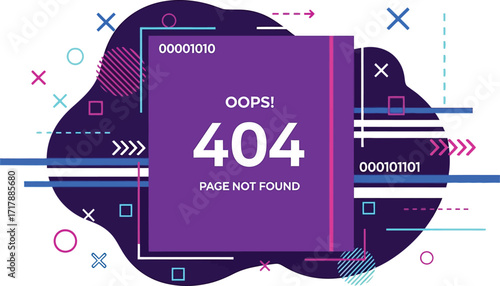 Error page not found design with abstract background