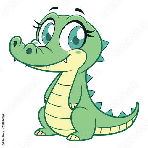 cartoon baby crocodile vector 