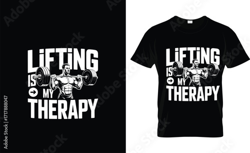 Muscular man lifting barbell white graphic weightlifting