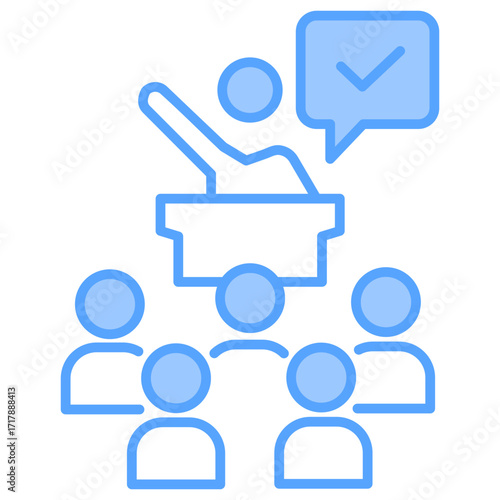 Political Campaign Blue Icon