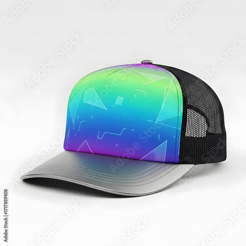 Gradient Color Trucker Hat Mockup