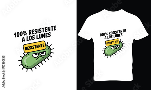 Grumpy germ resistant to Mondays cartoon yellow sign