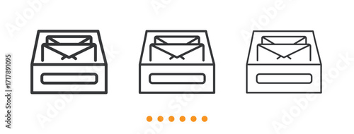 Mail archive icon. Thin line icon vector