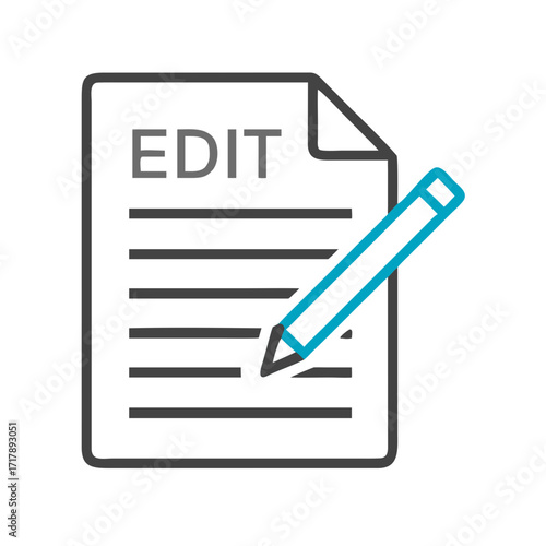 Edit document icon vector illustration for content management system and text editing application design
