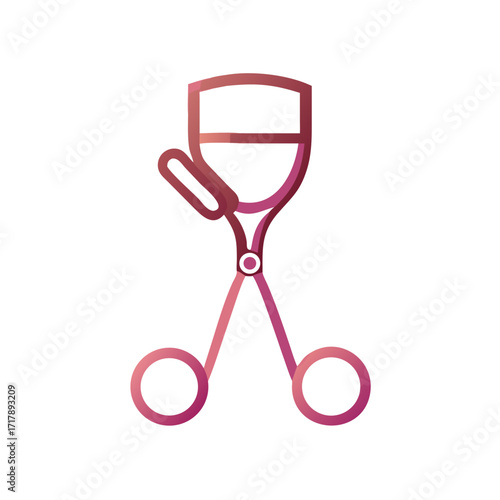Eyelash curler tool for beauty makeup and cosmetics enhancing eye lashes and eye beauty with pink design