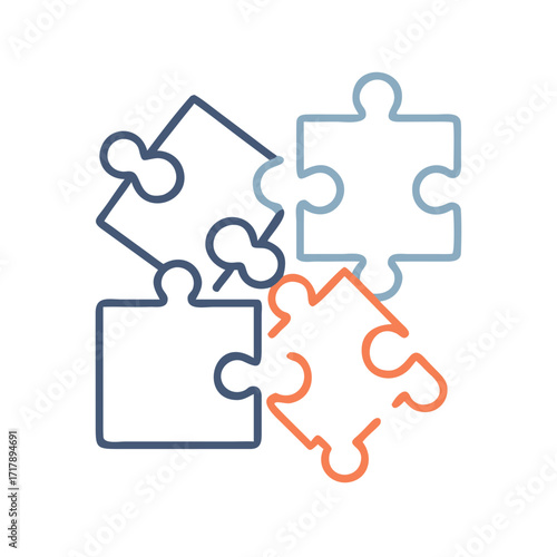 Puzzle pieces teamwork concept vector illustration for business strategy and problem solving solutions