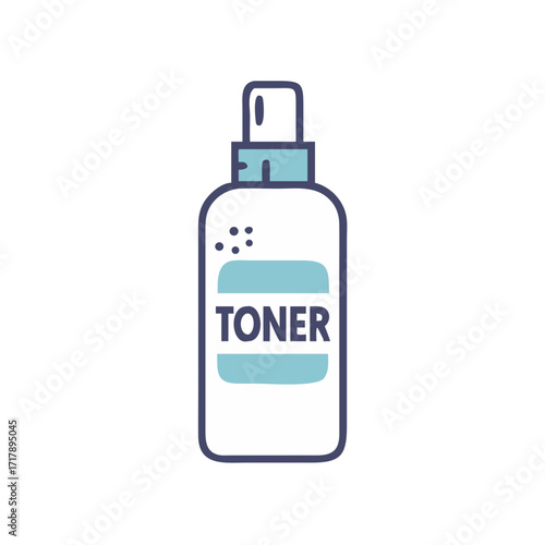 Illustration of facial toner bottle for skincare routine and beauty product for healthy skin and face care