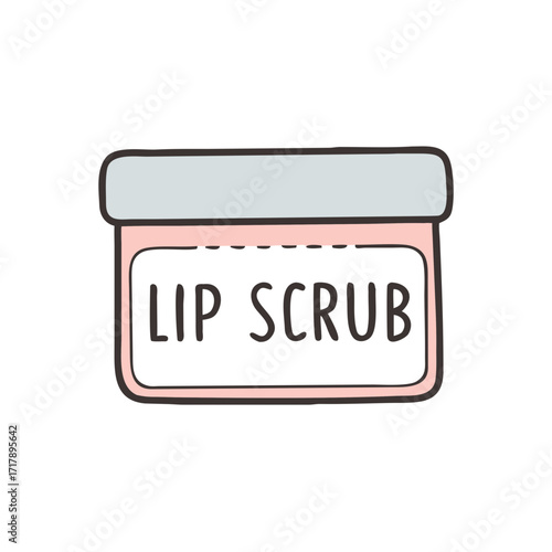 Lip scrub product for smooth lips exfoliating treatment beauty skincare routine and lip care essentials jar