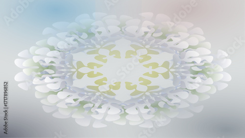 Abstract fractal snowflake background with frosty geometric texture in festive winter style, glowing icy pattern design for holiday and New Year