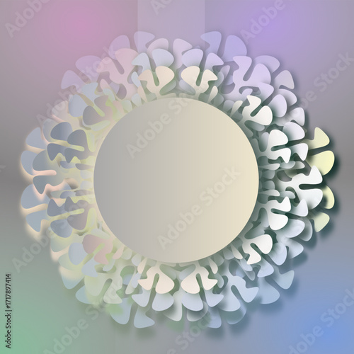 Winter snowflake frame with frosty border and glowing icy texture, festive holiday background template for greeting text or photo design