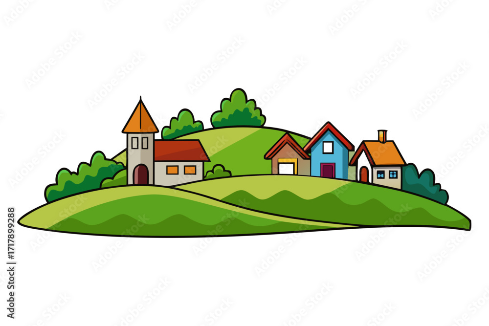 Naklejka premium vector illustration of castle
