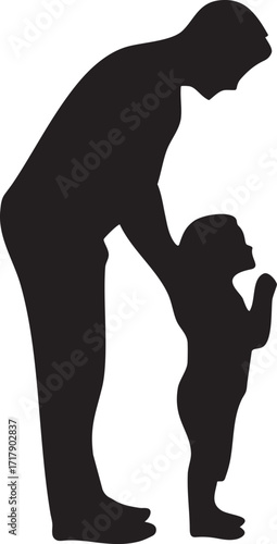 Father and Child Silhouette Tender Moment