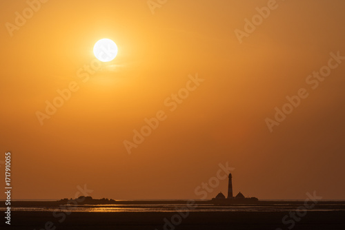 Leuchtturm Westerhever kurz vor Sonnenuntergang