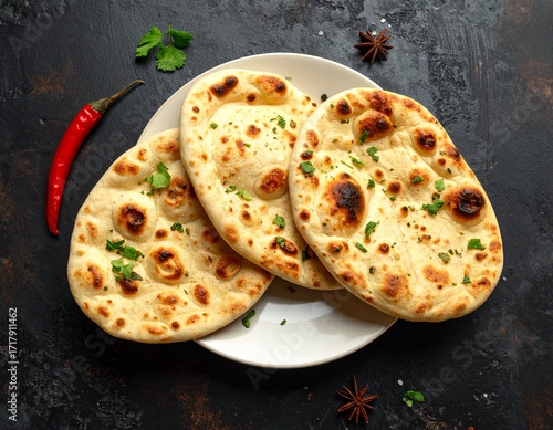 Homemade Indian Naan Flatbread