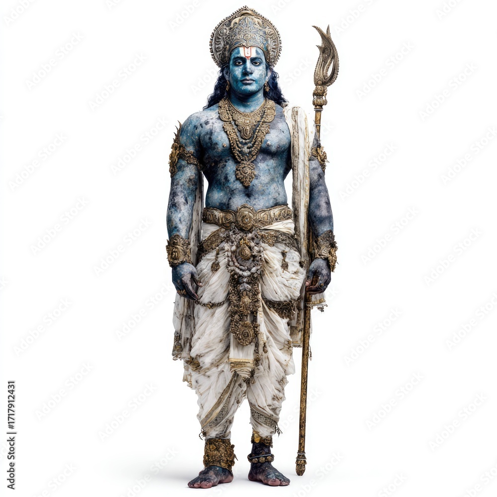 Obraz premium Divine battle scene of lord rama in mythical realm epic art outdoor dramatic perspective