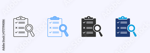 Inspection Icon Set Multiple Style Collection