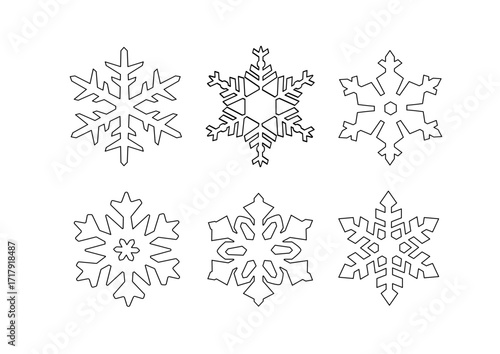 シンプルな雪の結晶のイラスト　素材,アイコン,冬,12月,1月,ベクター,クリスマス