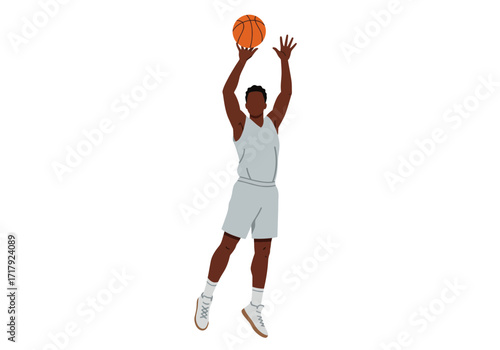 Basketball player in action shooting a ball.