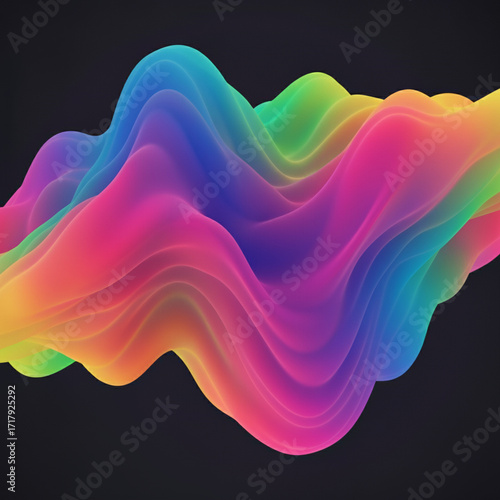 abstract colorful wave black background