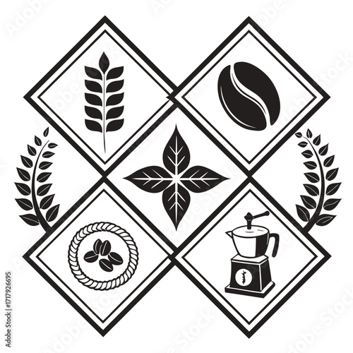 Coffee and Café Elegant Vector royalty-free Silhouette vector arts Collection design in white background .