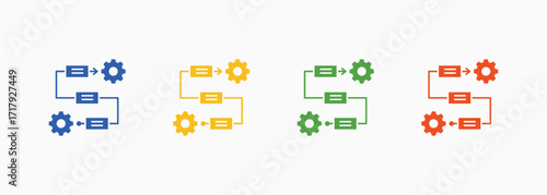 Workflow Icon Set Color Multiple Style Collection