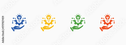 Technology Icon Set Color Multiple Style Collection