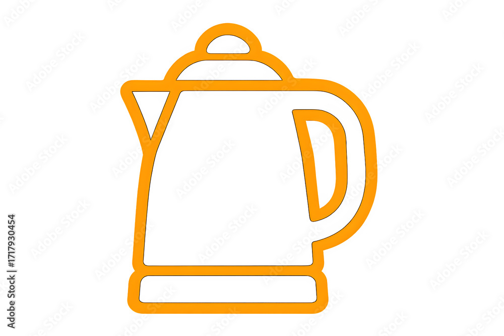 Obraz premium Electric kettle icon in colourful outline style, modern kitchen appliance vector illustration