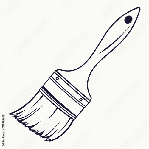 Paint brush silhouette isolated on white background