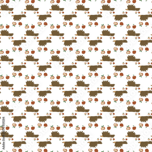 Seamless childish pattern with cute African animals.