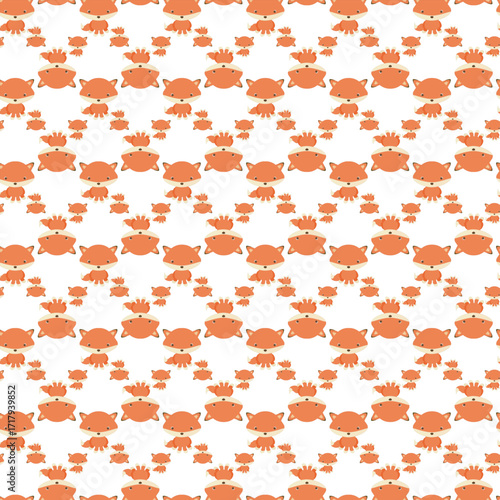 Seamless childish pattern with cute African animals.
