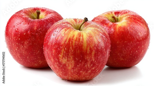 Jonagold Apples. Grade A Jonathan Apples, Red Fruit Isolated on White Background