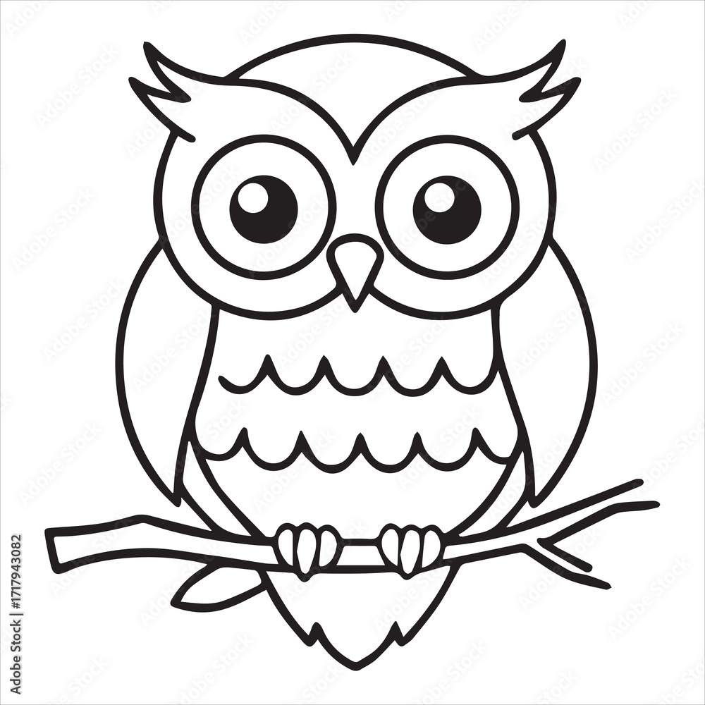 Fototapeta premium perched owl vector vector outline