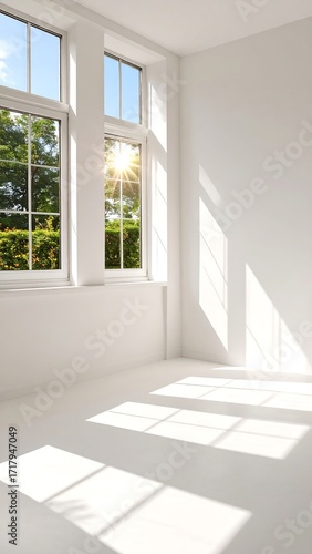 Wallpaper Mural Sunny room with large windows Torontodigital.ca